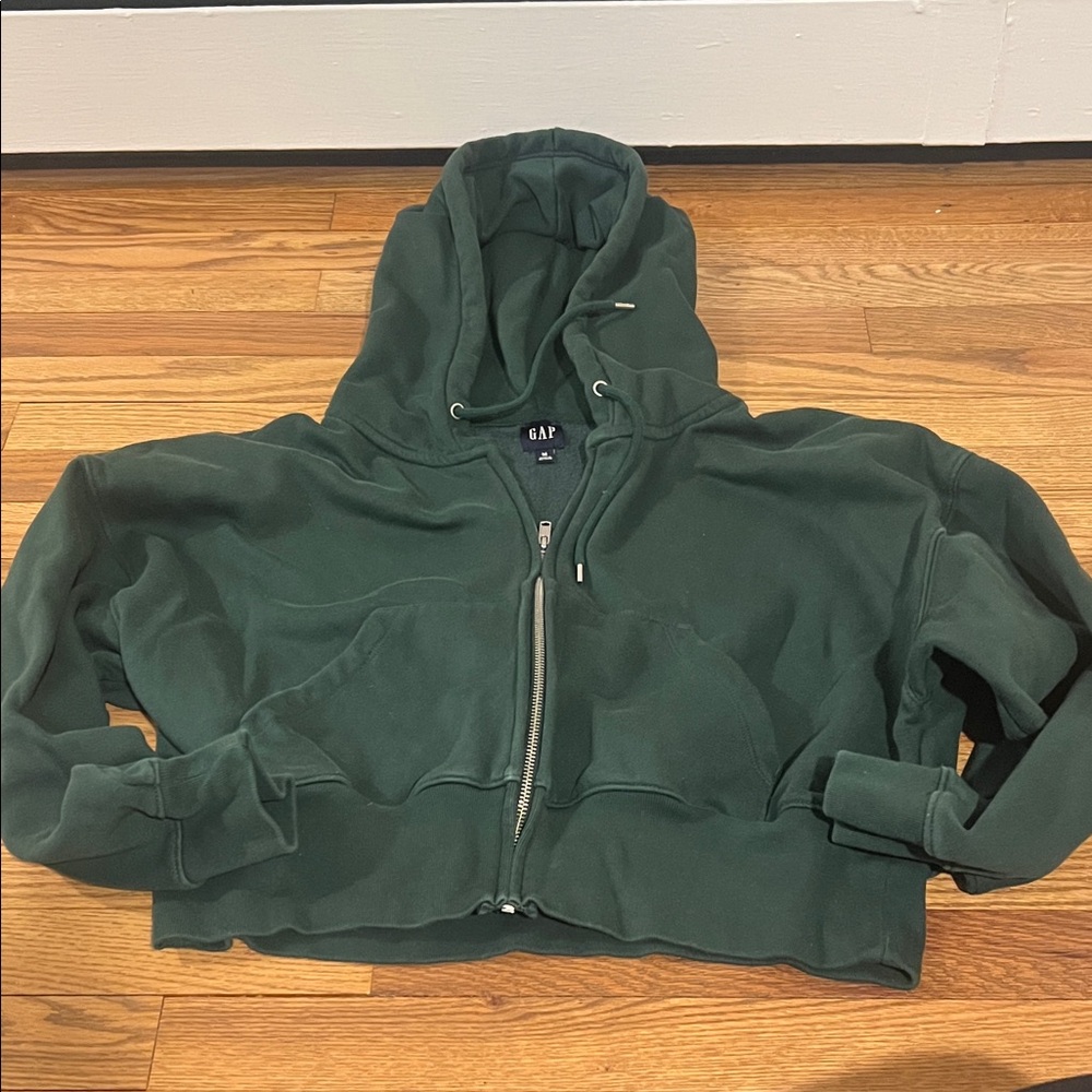 GAP Forest Green Zip-Up Hooded Sweatshirt